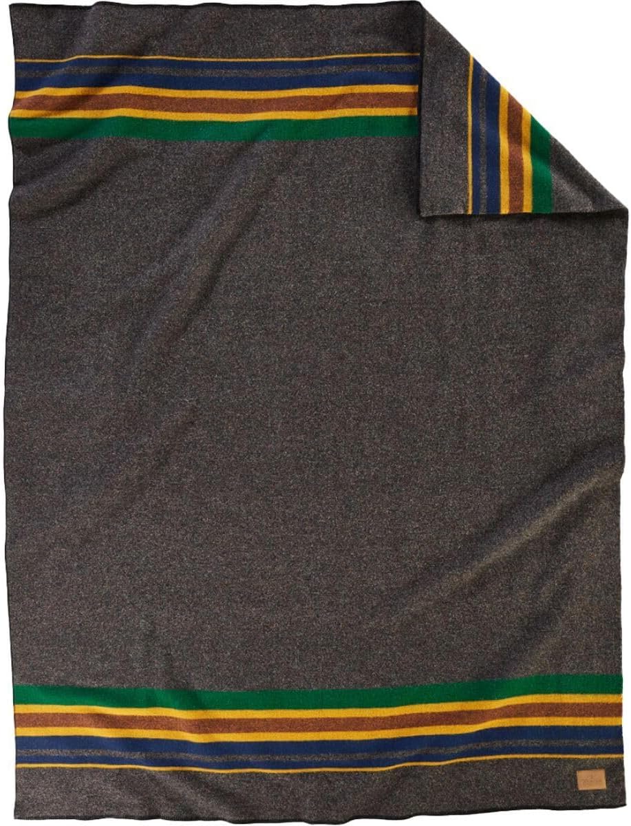 Pendleton Yakima Camp Blanket Full Queen 90" x 90" - Wool Cotton, Lightweight, Large, Dry Clean, Soft and Durable Throw for Home and Travel - Lake