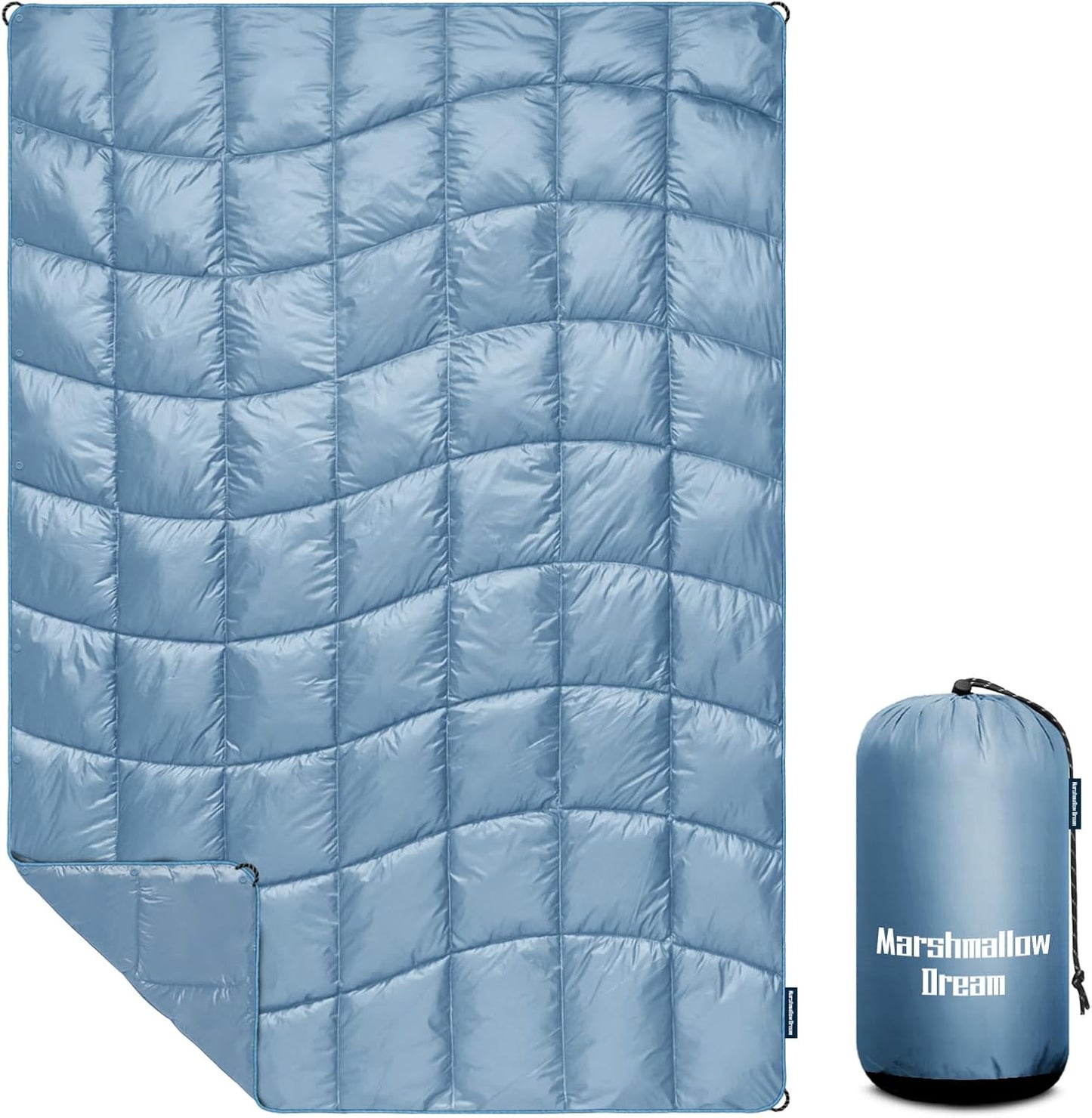 Camping Blanket, Puffy Down Alternative Blanket Lightweight Windproof for Outdoors,Hiking, Backpacking,Beach,Car,Picnic,Stadium