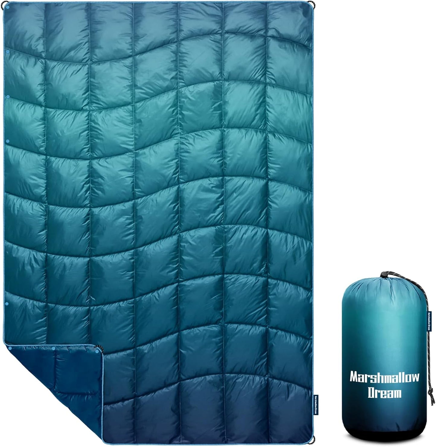 Camping Blanket, Puffy Down Alternative Blanket Lightweight Windproof for Outdoors,Hiking, Backpacking,Beach,Car,Picnic,Stadium
