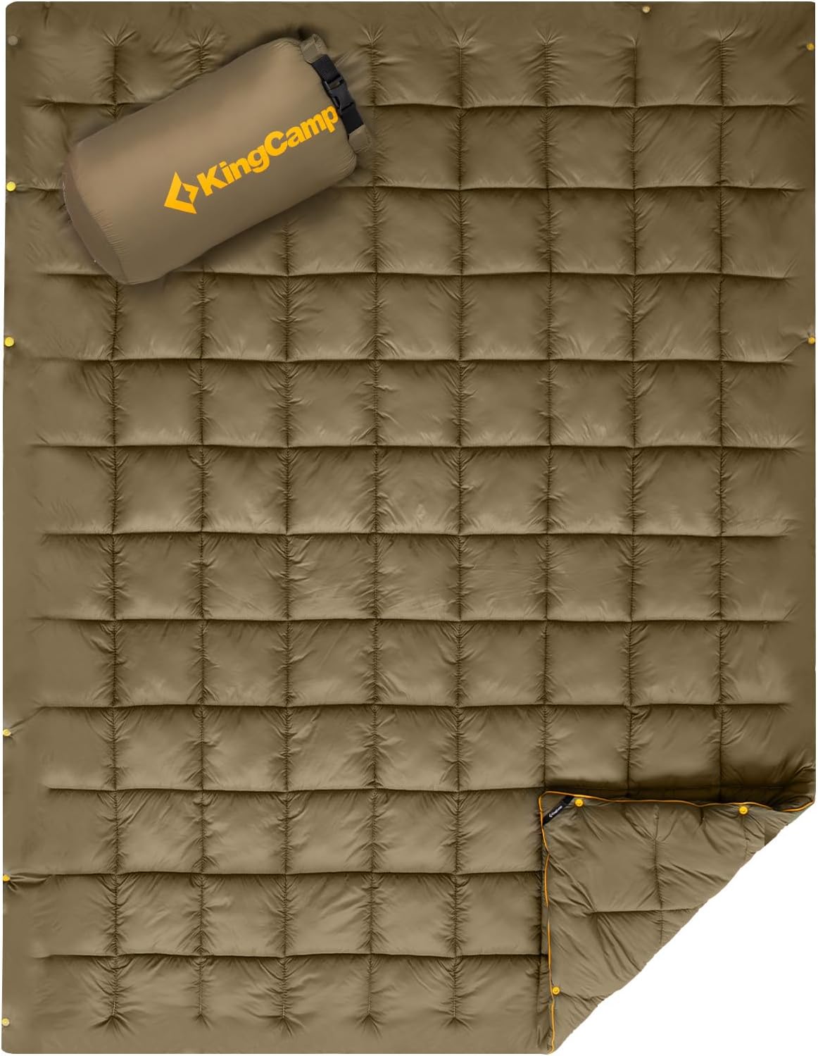 KingCamp Ultralight Camping Blanket, Packable Down Alternative Puffy Wearable Blankets Weatherproof Warm Package Quilt with Snap Buttons for Outdoor Hiking Travel Picnic Stadium (69" x 53", Charcoal)