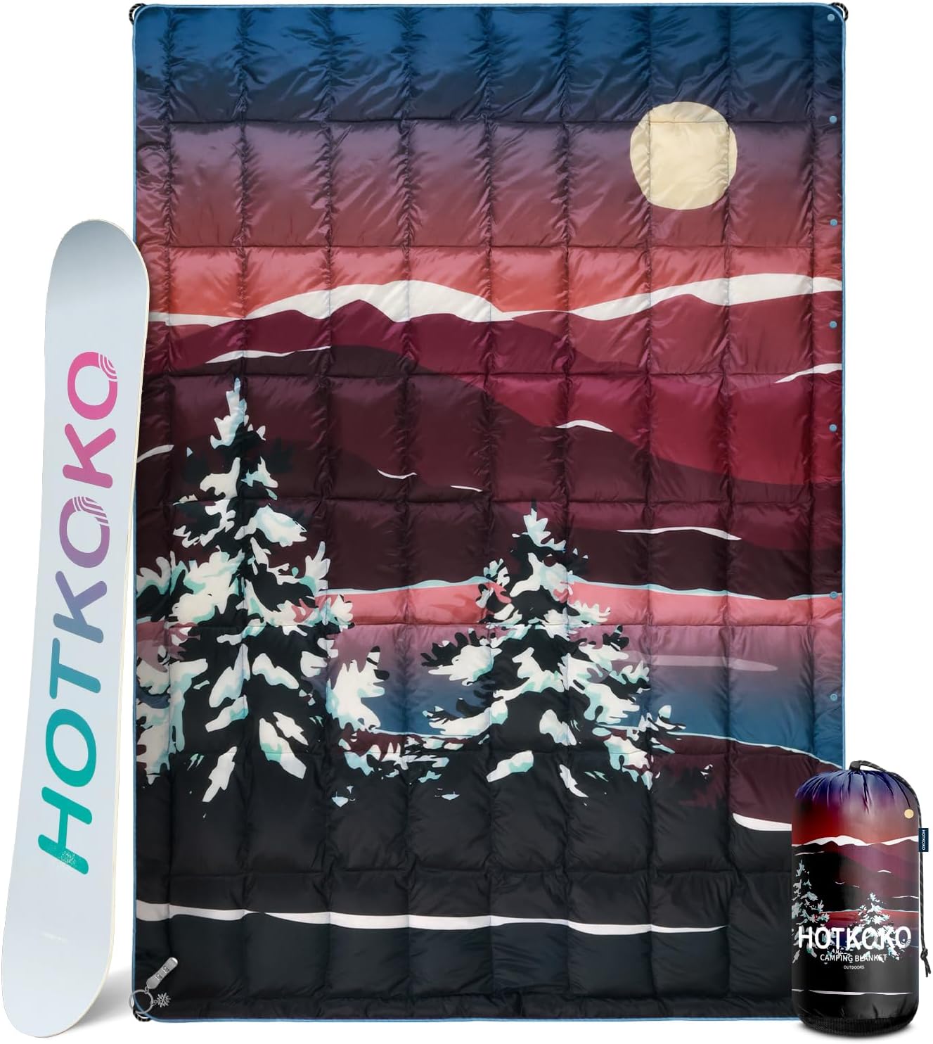Down Camping Blanket,Warm Puffy Lightweight Camp Blanket Outdoor Travel Quilt for Sleep,Stadium, Hiking & Festivals | Water Resistant, Packable & Compact