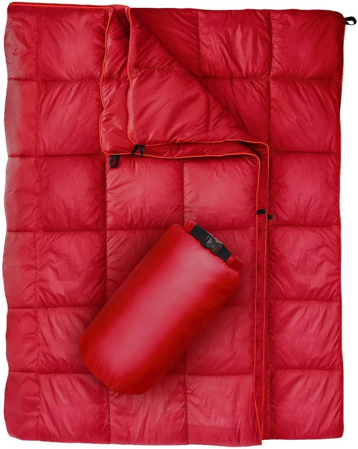 Outdoor Puffy Camping Blanket, Lightweight Down Alternative Puffy Printed Camping Large Ultra Warm Hammock Top Quilt Waterproof Blanket for Traveling Picnic Beach Party Cold Weather (Green Mountain)