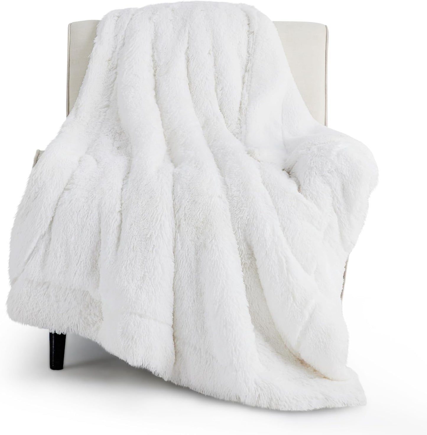 Bedsure Fluffy Fuzzy Throw Blanket Gifts for Women, Soft Cozy Plush Faux Fur Throw Blanket for Couch Bed, Minky Thick Warm Sherpa Fleece Fall Grey Room Decor Men Gifts Teenage Girls Teen Boys Mom Dad