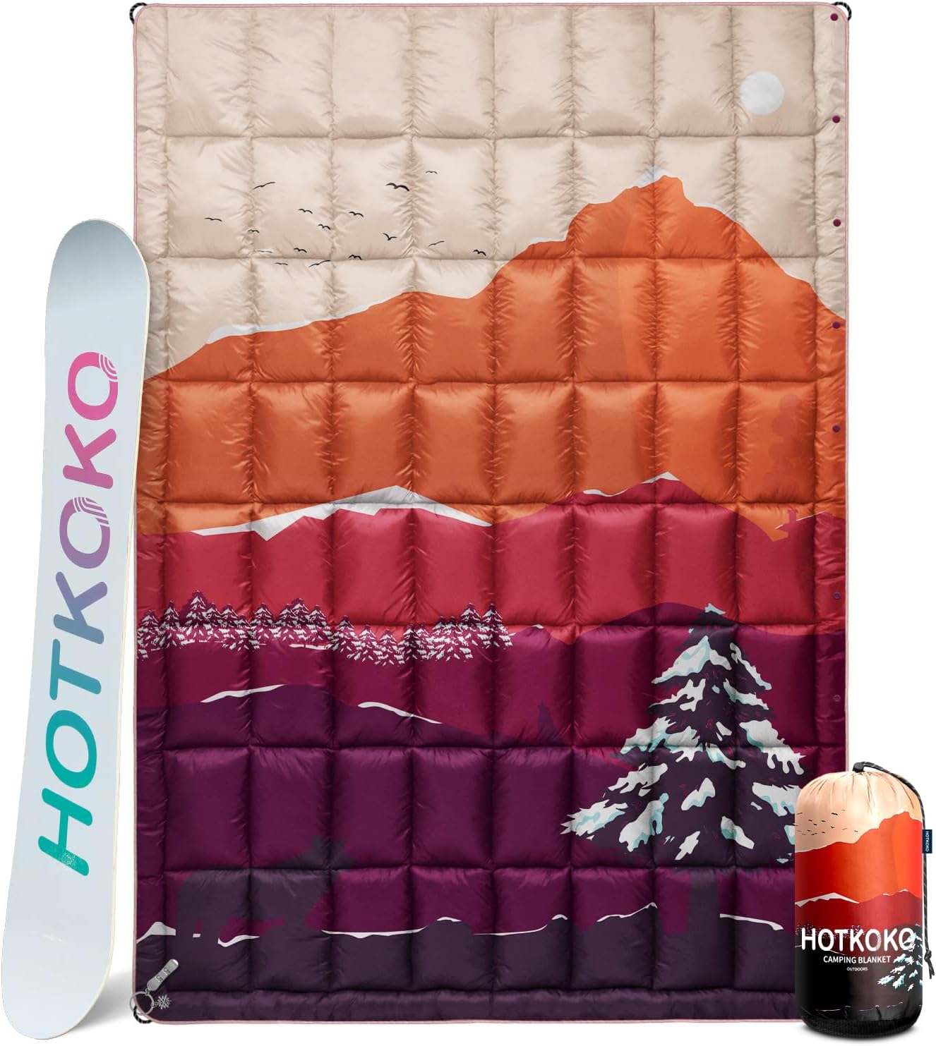 Down Camping Blanket,Warm Puffy Lightweight Camp Blanket Outdoor Travel Quilt for Sleep,Stadium, Hiking & Festivals | Water Resistant, Packable & Compact