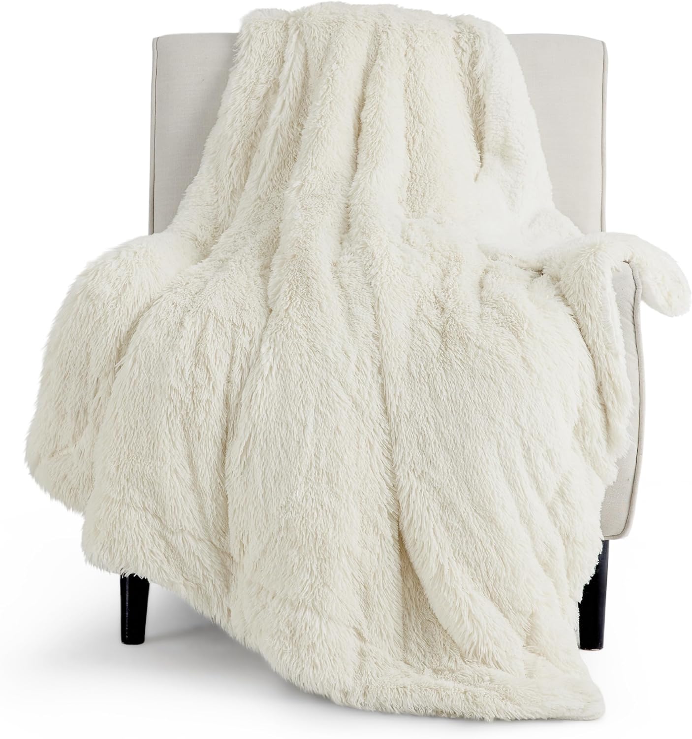 Bedsure Fluffy Fuzzy Throw Blanket Gifts for Women, Soft Cozy Plush Faux Fur Throw Blanket for Couch Bed, Minky Thick Warm Sherpa Fleece Fall Grey Room Decor Men Gifts Teenage Girls Teen Boys Mom Dad