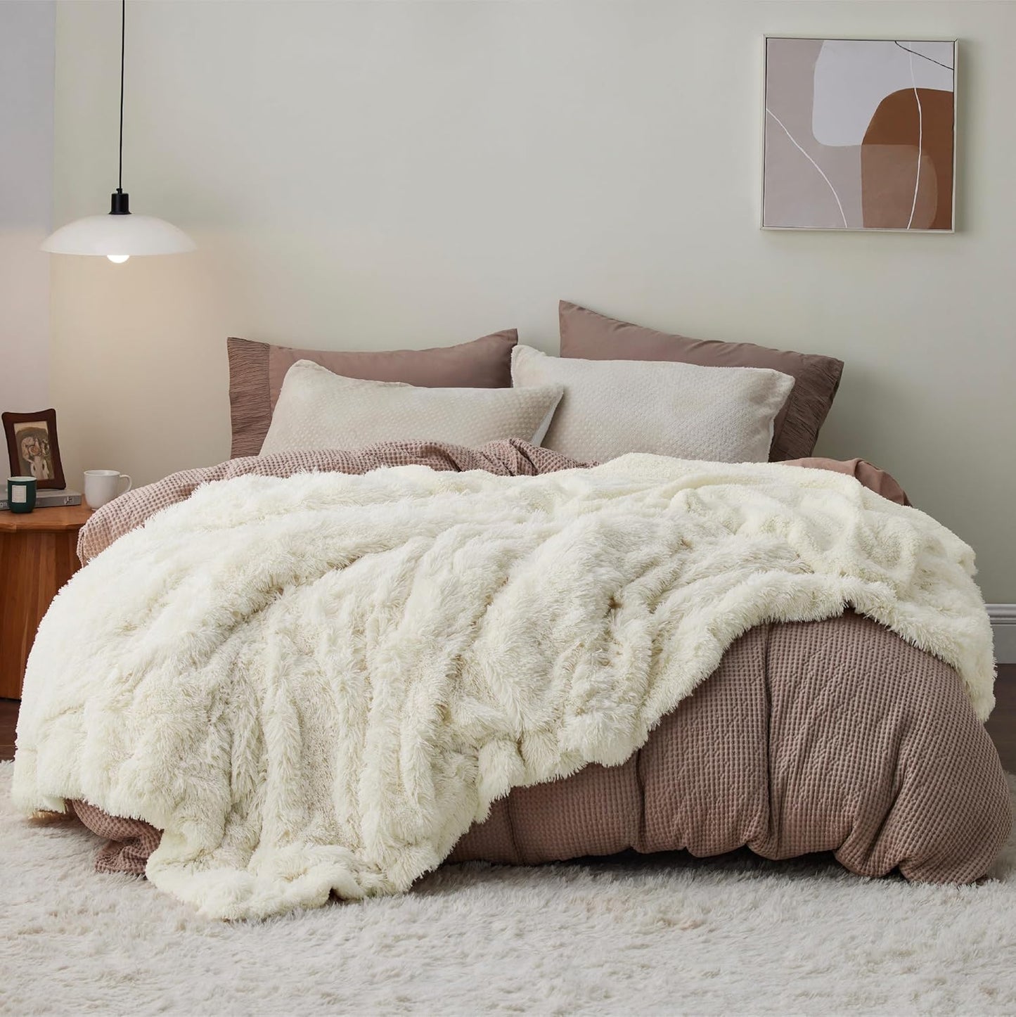 Bedsure Fluffy Fuzzy Throw Blanket Gifts for Women, Soft Cozy Plush Faux Fur Throw Blanket for Couch Bed, Minky Thick Warm Sherpa Fleece Fall Grey Room Decor Men Gifts Teenage Girls Teen Boys Mom Dad