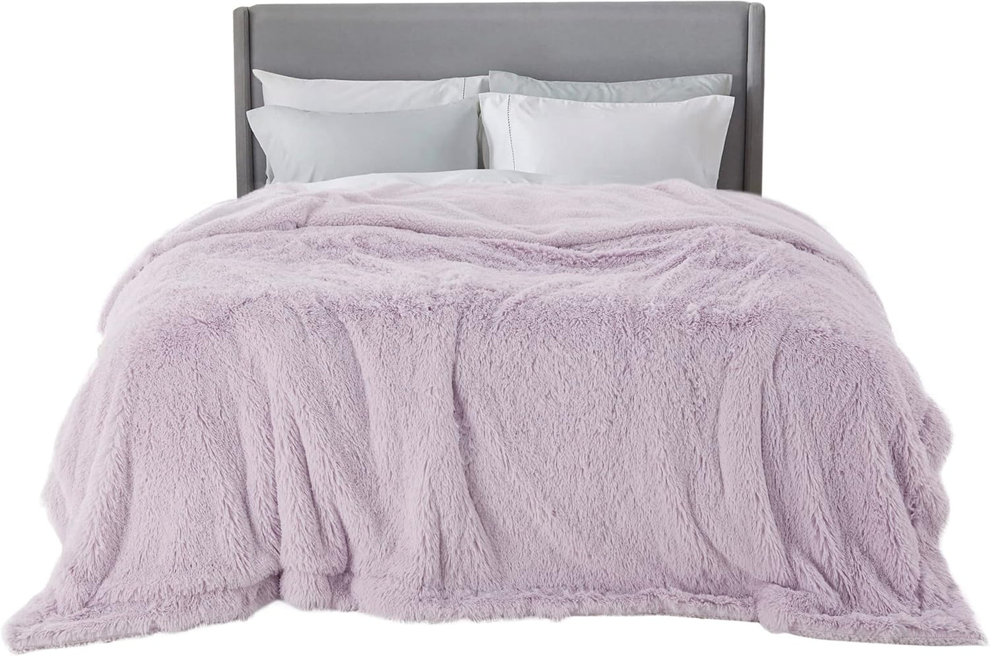 Bedsure Fluffy Fuzzy Throw Blanket Gifts for Women, Soft Cozy Plush Faux Fur Throw Blanket for Couch Bed, Minky Thick Warm Sherpa Fleece Fall Grey Room Decor Men Gifts Teenage Girls Teen Boys Mom Dad