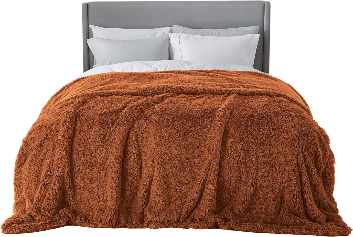 Bedsure Fluffy Fuzzy Throw Blanket Gifts for Women, Soft Cozy Plush Faux Fur Throw Blanket for Couch Bed, Minky Thick Warm Sherpa Fleece Fall Grey Room Decor Men Gifts Teenage Girls Teen Boys Mom Dad
