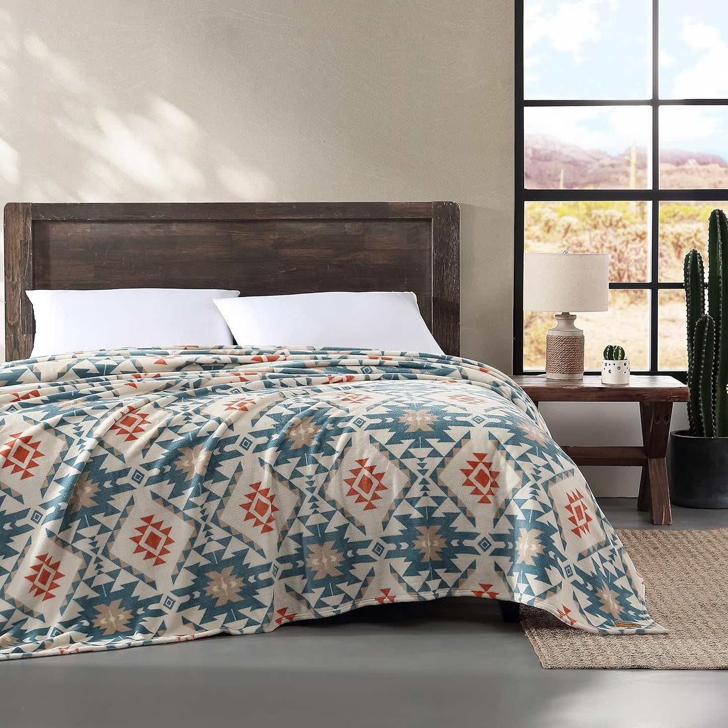 Wrangler - King Blanket, Ultra Soft Plush Fleece Bedding, Yellowstone Inspired, Luxuriously Soft Bedding for Bed or Couch (Westin Blue, King)