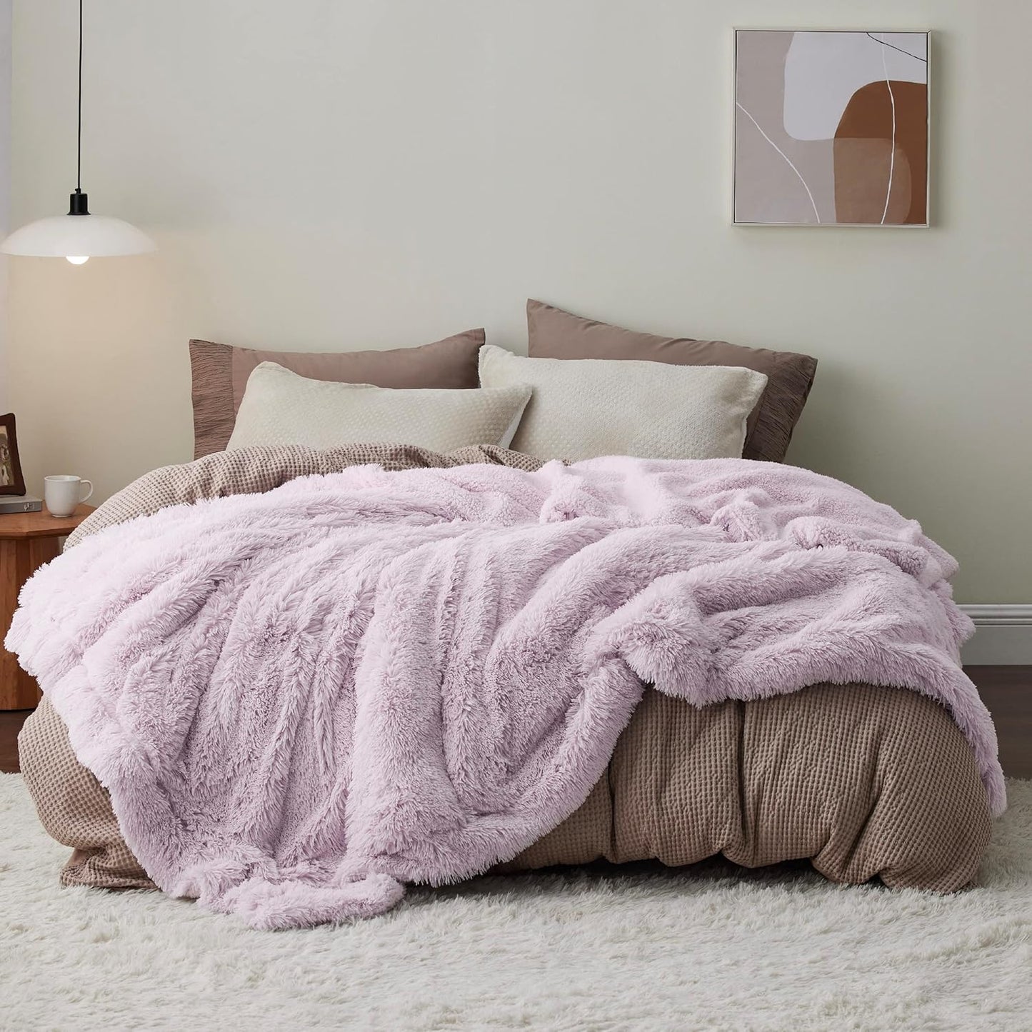 Bedsure Fluffy Fuzzy Throw Blanket Gifts for Women, Soft Cozy Plush Faux Fur Throw Blanket for Couch Bed, Minky Thick Warm Sherpa Fleece Fall Grey Room Decor Men Gifts Teenage Girls Teen Boys Mom Dad