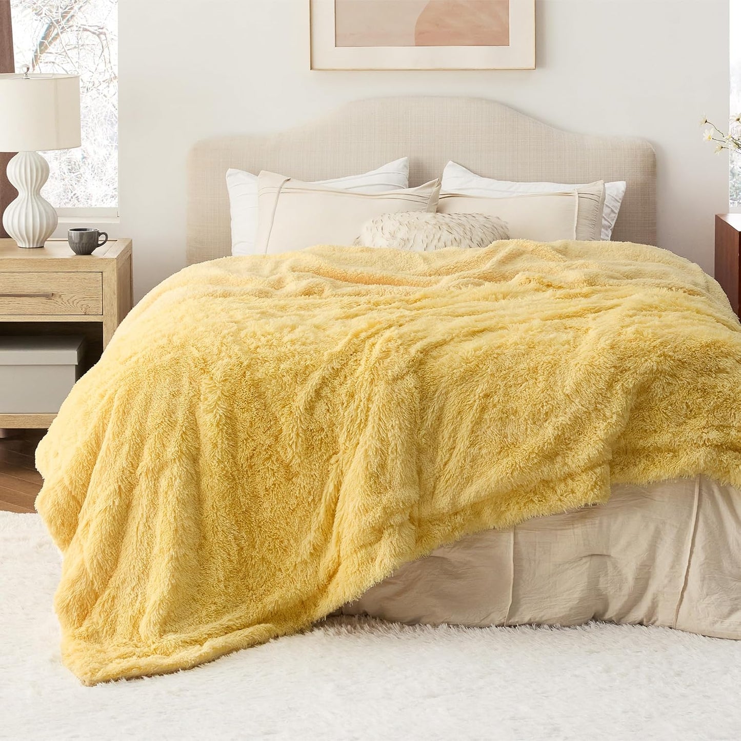 Bedsure Fluffy Fuzzy Throw Blanket Gifts for Women, Soft Cozy Plush Faux Fur Throw Blanket for Couch Bed, Minky Thick Warm Sherpa Fleece Fall Grey Room Decor Men Gifts Teenage Girls Teen Boys Mom Dad