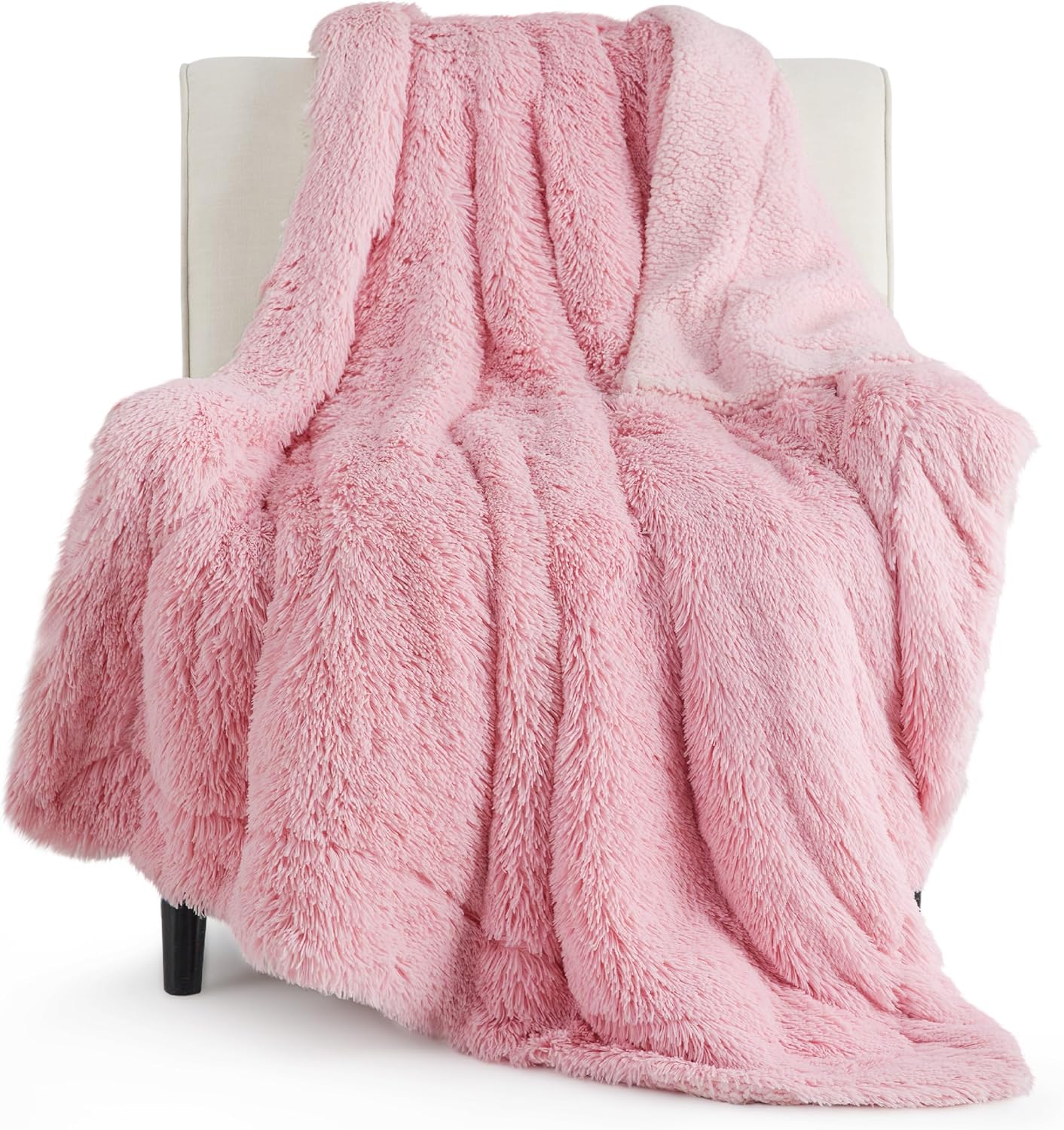 Bedsure Fluffy Fuzzy Throw Blanket Gifts for Women, Soft Cozy Plush Faux Fur Throw Blanket for Couch Bed, Minky Thick Warm Sherpa Fleece Fall Grey Room Decor Men Gifts Teenage Girls Teen Boys Mom Dad
