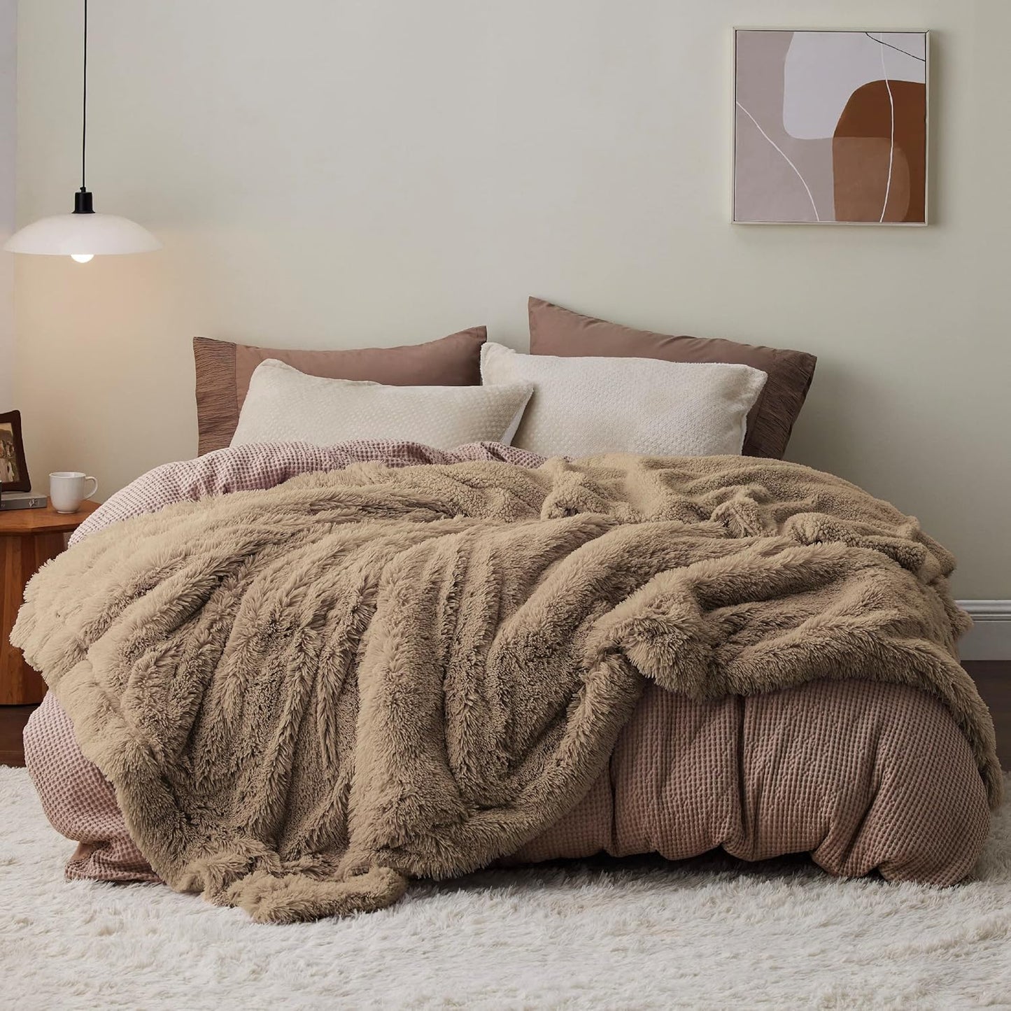 Bedsure Fluffy Fuzzy Throw Blanket Gifts for Women, Soft Cozy Plush Faux Fur Throw Blanket for Couch Bed, Minky Thick Warm Sherpa Fleece Fall Grey Room Decor Men Gifts Teenage Girls Teen Boys Mom Dad