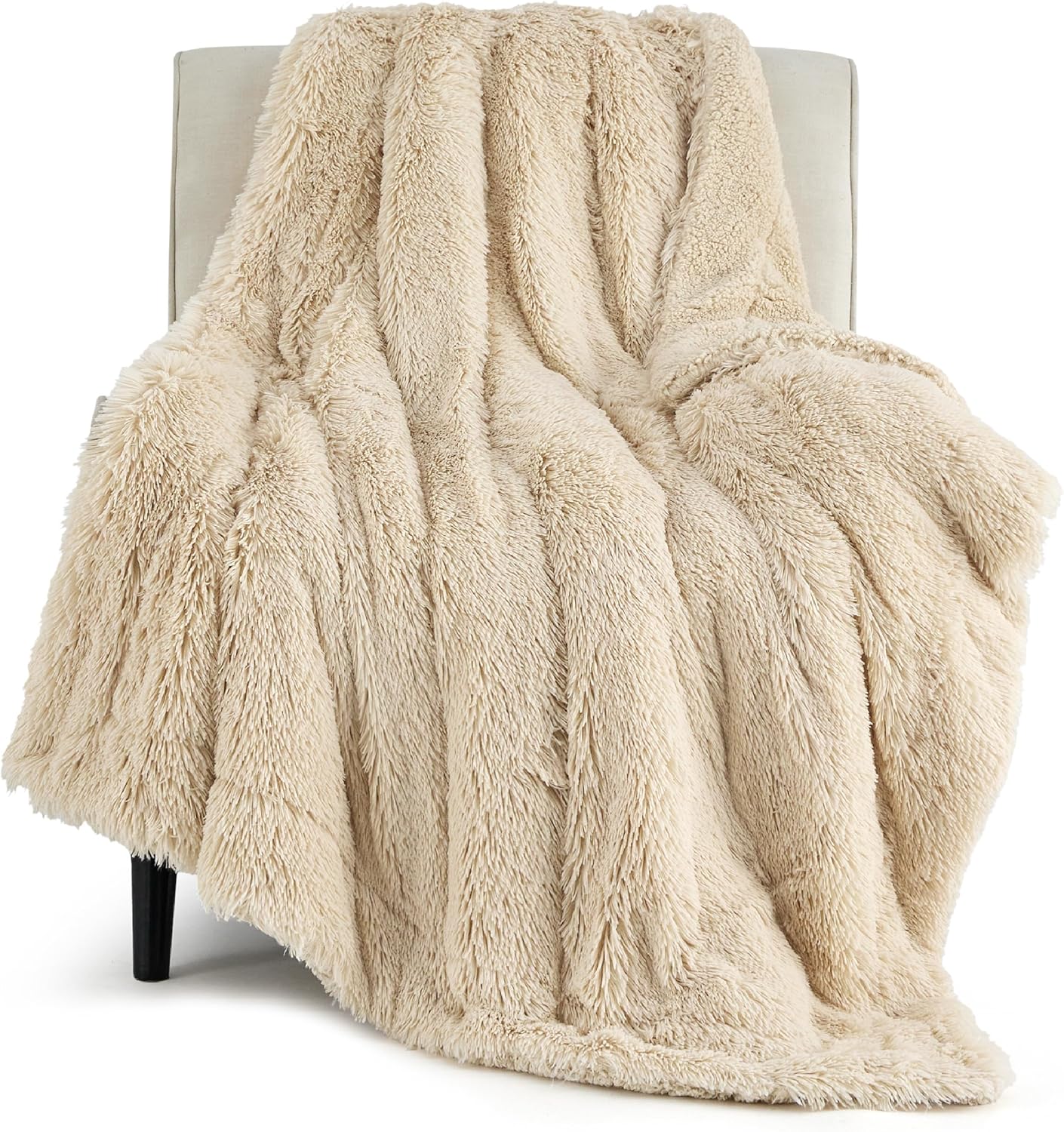 Bedsure Fluffy Fuzzy Throw Blanket Gifts for Women, Soft Cozy Plush Faux Fur Throw Blanket for Couch Bed, Minky Thick Warm Sherpa Fleece Fall Grey Room Decor Men Gifts Teenage Girls Teen Boys Mom Dad