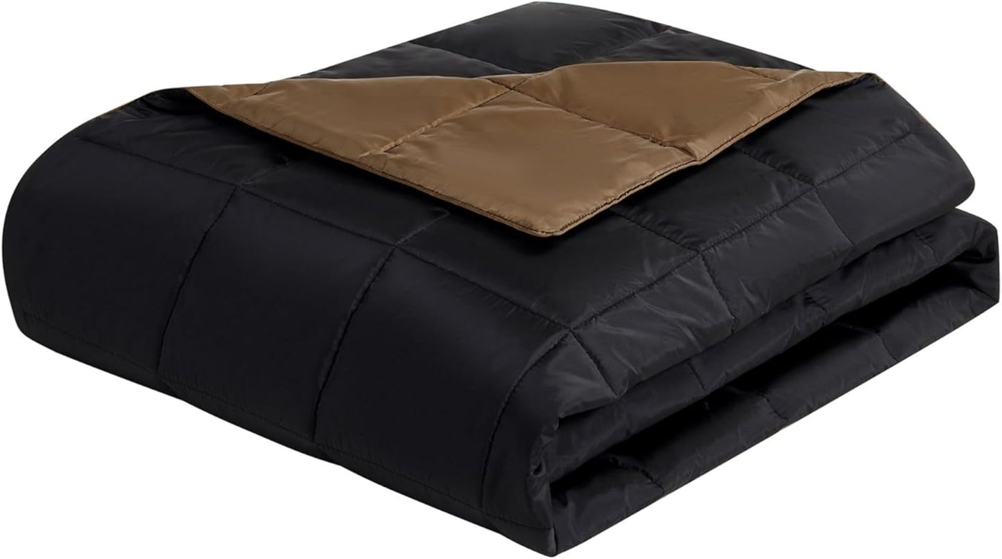Columbia 50" x 60" Down Alternative Throw Blanket - Outdoor Essentials for Camping, Picnics, and Adventures, Soft and Cozy Home Essentials for Bed and Living Room, 100% Polyester Fill - Black Taupe