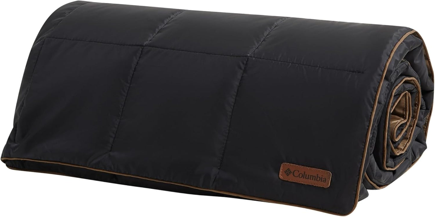 Columbia 50" x 60" Down Alternative Throw Blanket - Outdoor Essentials for Camping, Picnics, and Adventures, Soft and Cozy Home Essentials for Bed and Living Room, 100% Polyester Fill - Black Taupe