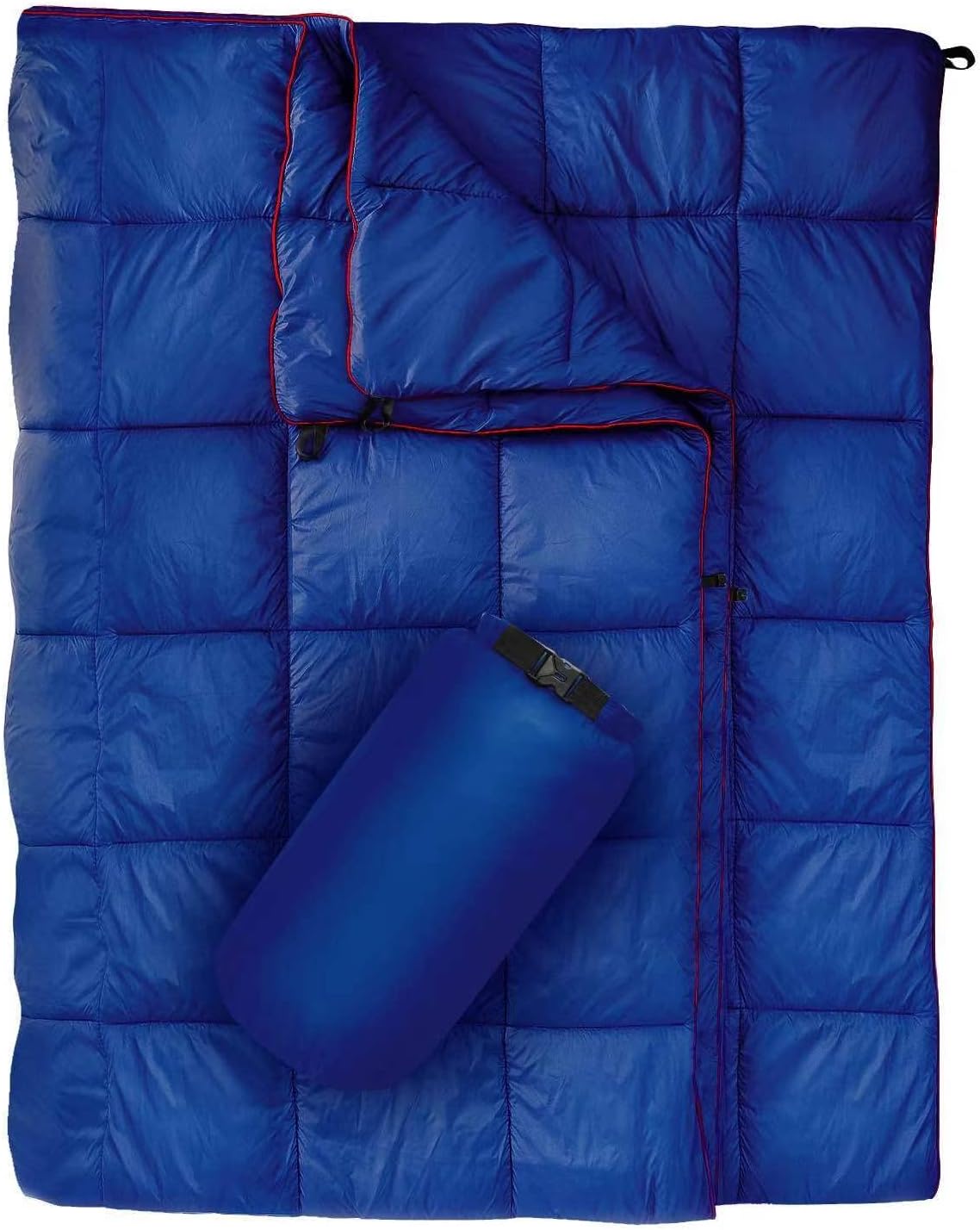Outdoor Puffy Camping Blanket, Lightweight Down Alternative Puffy Printed Camping Large Ultra Warm Hammock Top Quilt Waterproof Blanket for Traveling Picnic Beach Party Cold Weather (Green Mountain)