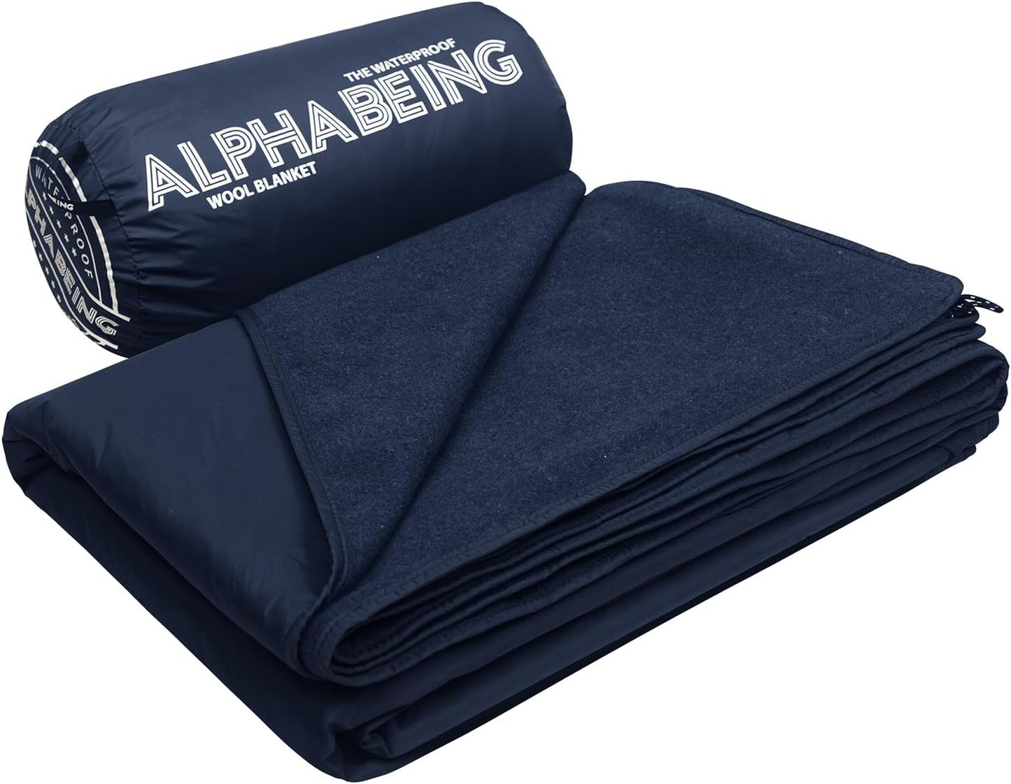 AlphaBeing Waterproof Outdoor Blanket with Merino Wool, Extra Thick Warm, Windproof, Packable Stadium Blankets for Cold Weather, Camping Gift, Pet, Car, Picnic, Concerts, 79" x 59", Olive