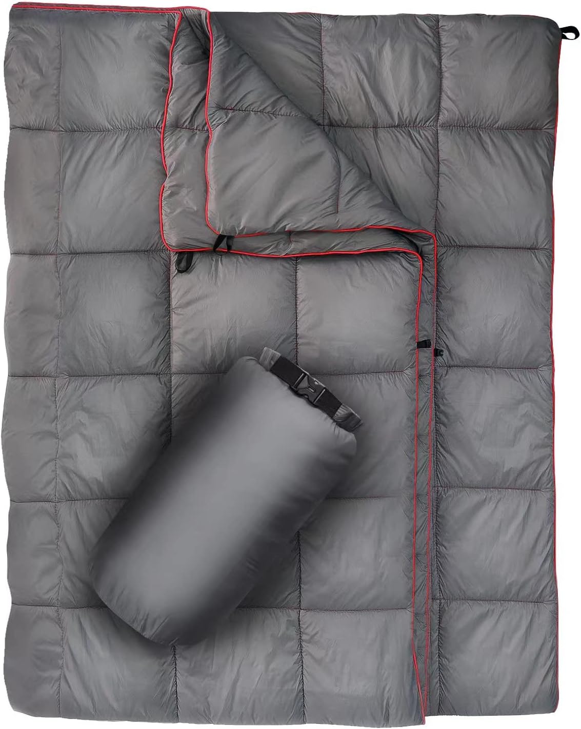 Outdoor Puffy Camping Blanket, Lightweight Down Alternative Puffy Printed Camping Large Ultra Warm Hammock Top Quilt Waterproof Blanket for Traveling Picnic Beach Party Cold Weather (Green Mountain)