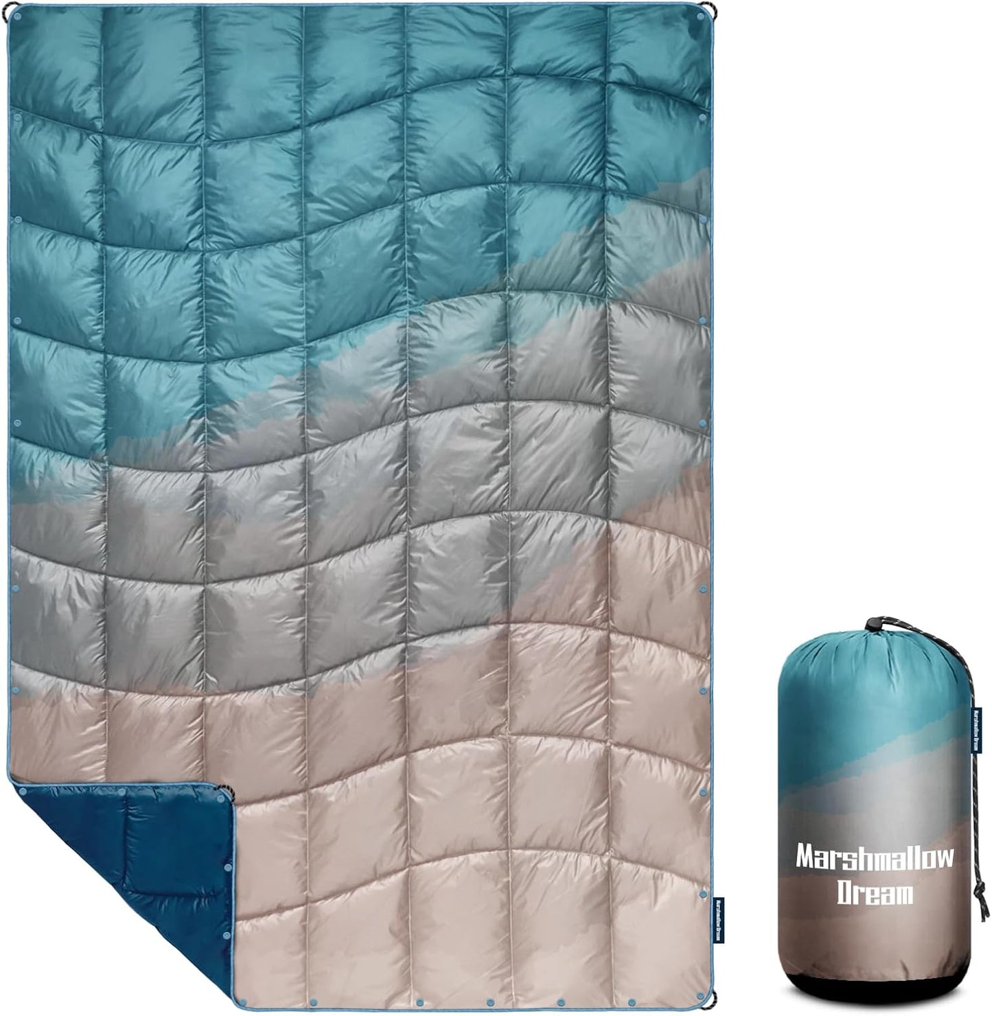 Camping Blanket, Puffy Down Alternative Blanket Lightweight Windproof for Outdoors,Hiking, Backpacking,Beach,Car,Picnic,Stadium