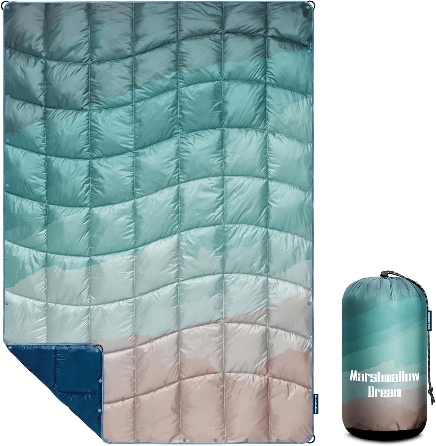Camping Blanket, Puffy Down Alternative Blanket Lightweight Windproof for Outdoors,Hiking, Backpacking,Beach,Car,Picnic,Stadium