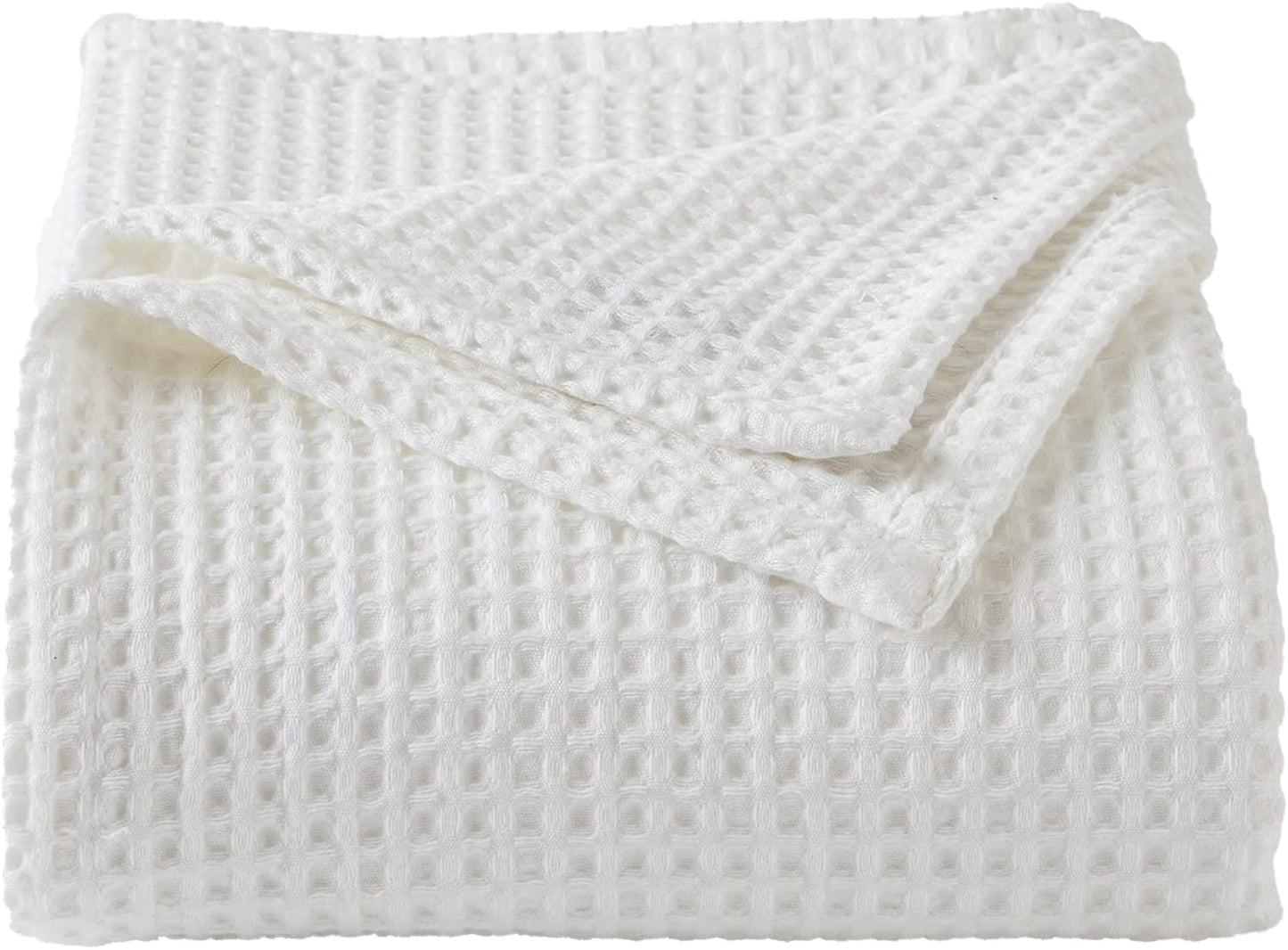 100% Cotton Waffle Weave Bed Blanket | Soft, Breathable, and Lightweight Blanket for All-Season | Perfect for Layering | Brielle Collection (King, Burnt Orange)