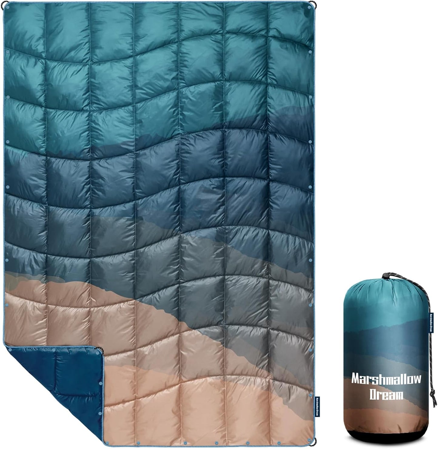 Camping Blanket, Puffy Down Alternative Blanket Lightweight Windproof for Outdoors,Hiking, Backpacking,Beach,Car,Picnic,Stadium