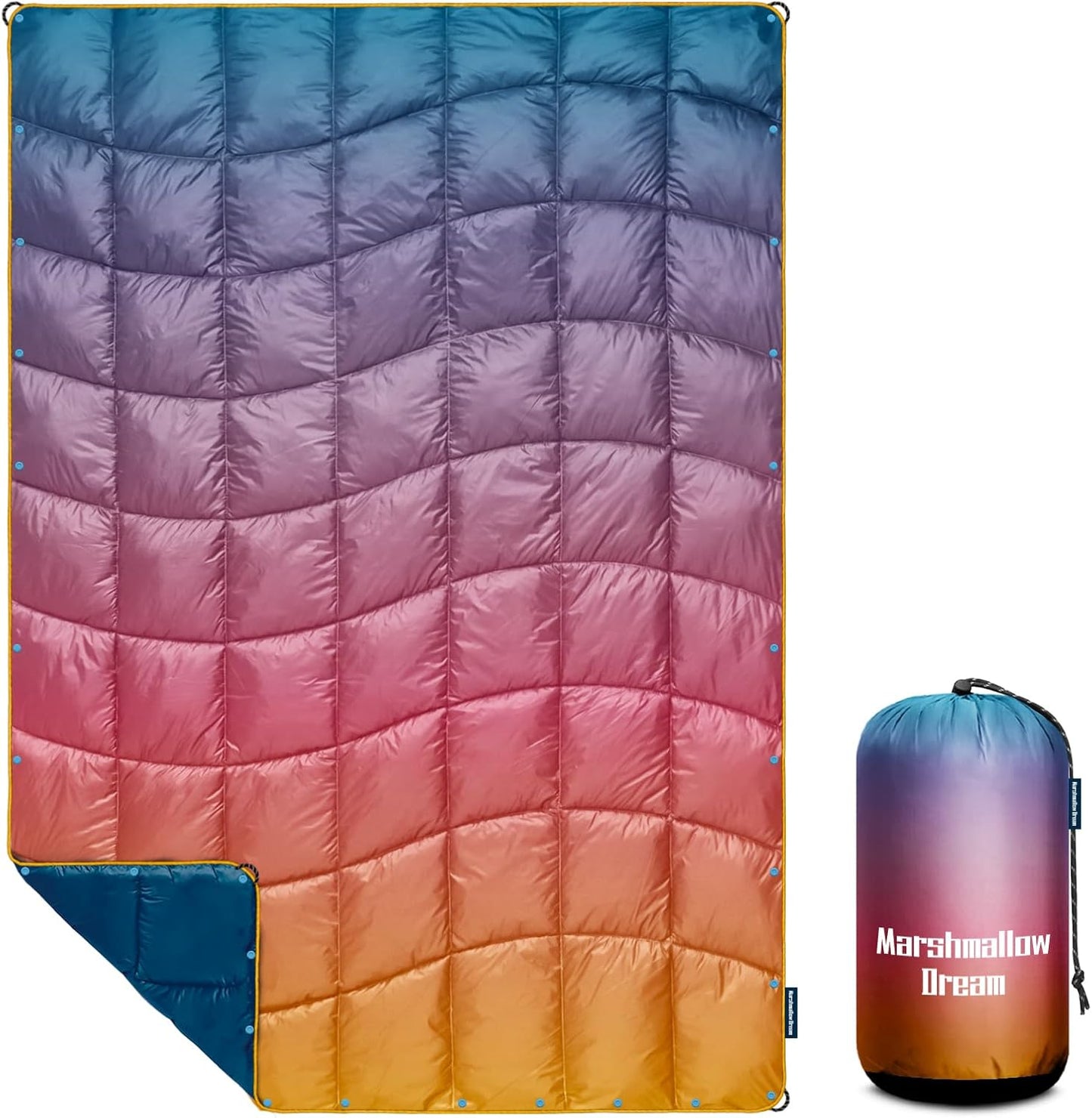 Camping Blanket, Puffy Down Alternative Blanket Lightweight Windproof for Outdoors,Hiking, Backpacking,Beach,Car,Picnic,Stadium
