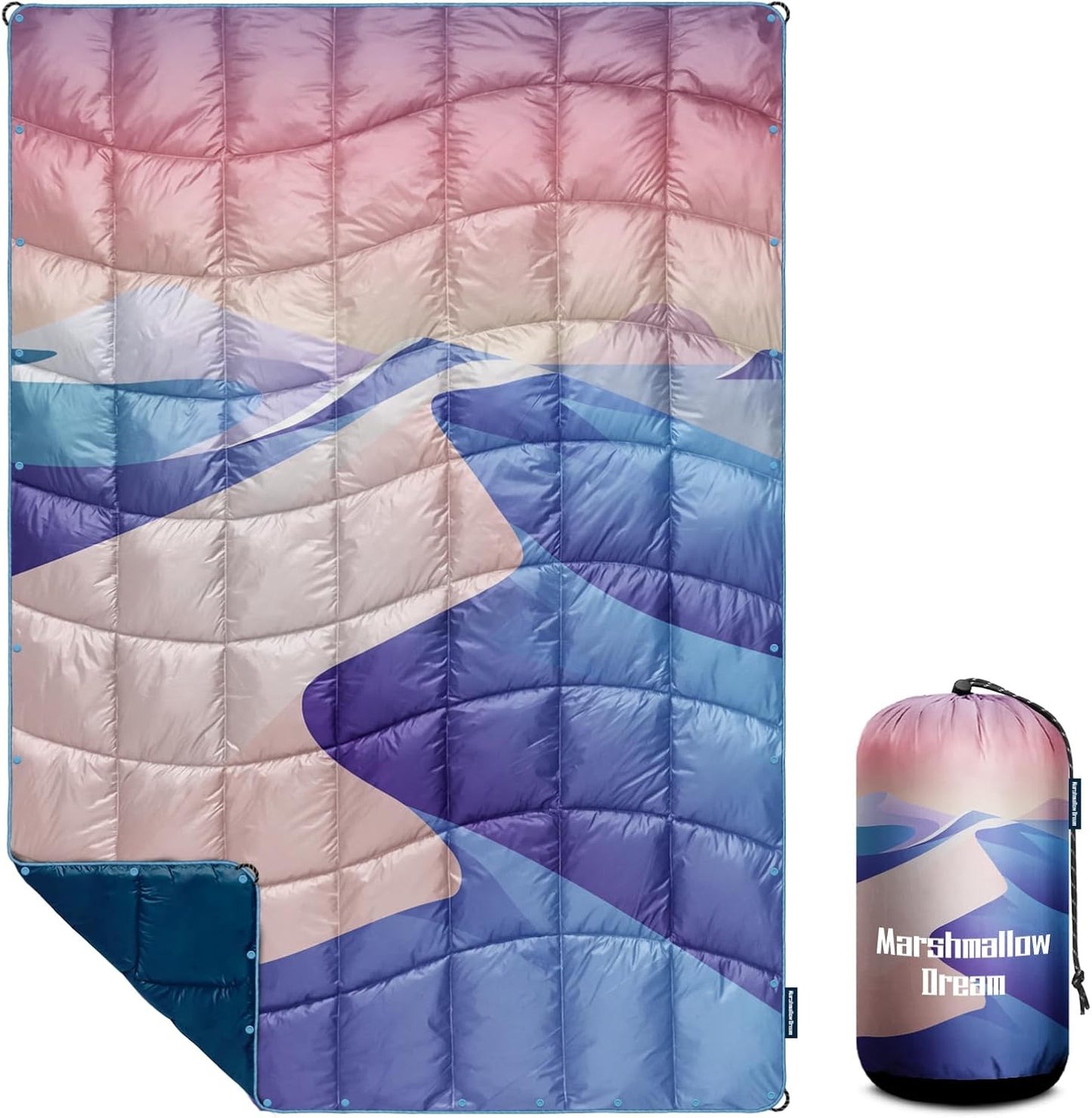 Camping Blanket, Puffy Down Alternative Blanket Lightweight Windproof for Outdoors,Hiking, Backpacking,Beach,Car,Picnic,Stadium