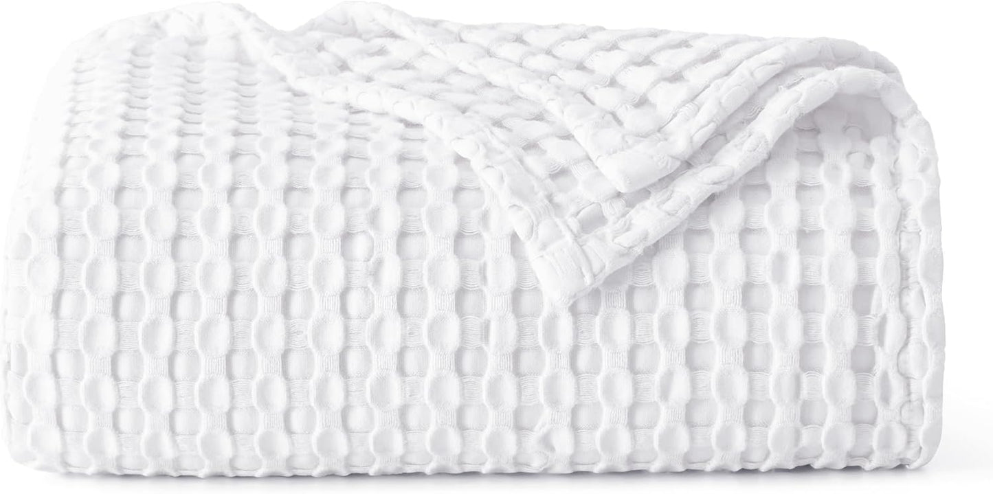 Bedsure Cooling Cotton Waffle King Size Blanket - Lightweight Breathable Summer Blanket of Rayon Derived from Bamboo for Hot Sleepers, Luxury Throws for Bed, Couch and Sofa, Taupe, 104x90 Inches