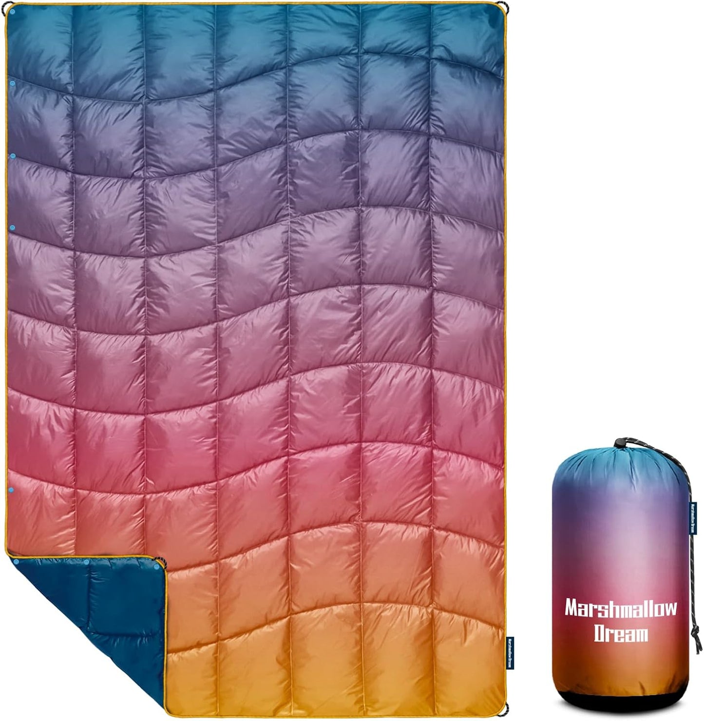 Camping Blanket, Puffy Down Alternative Blanket Lightweight Windproof for Outdoors,Hiking, Backpacking,Beach,Car,Picnic,Stadium
