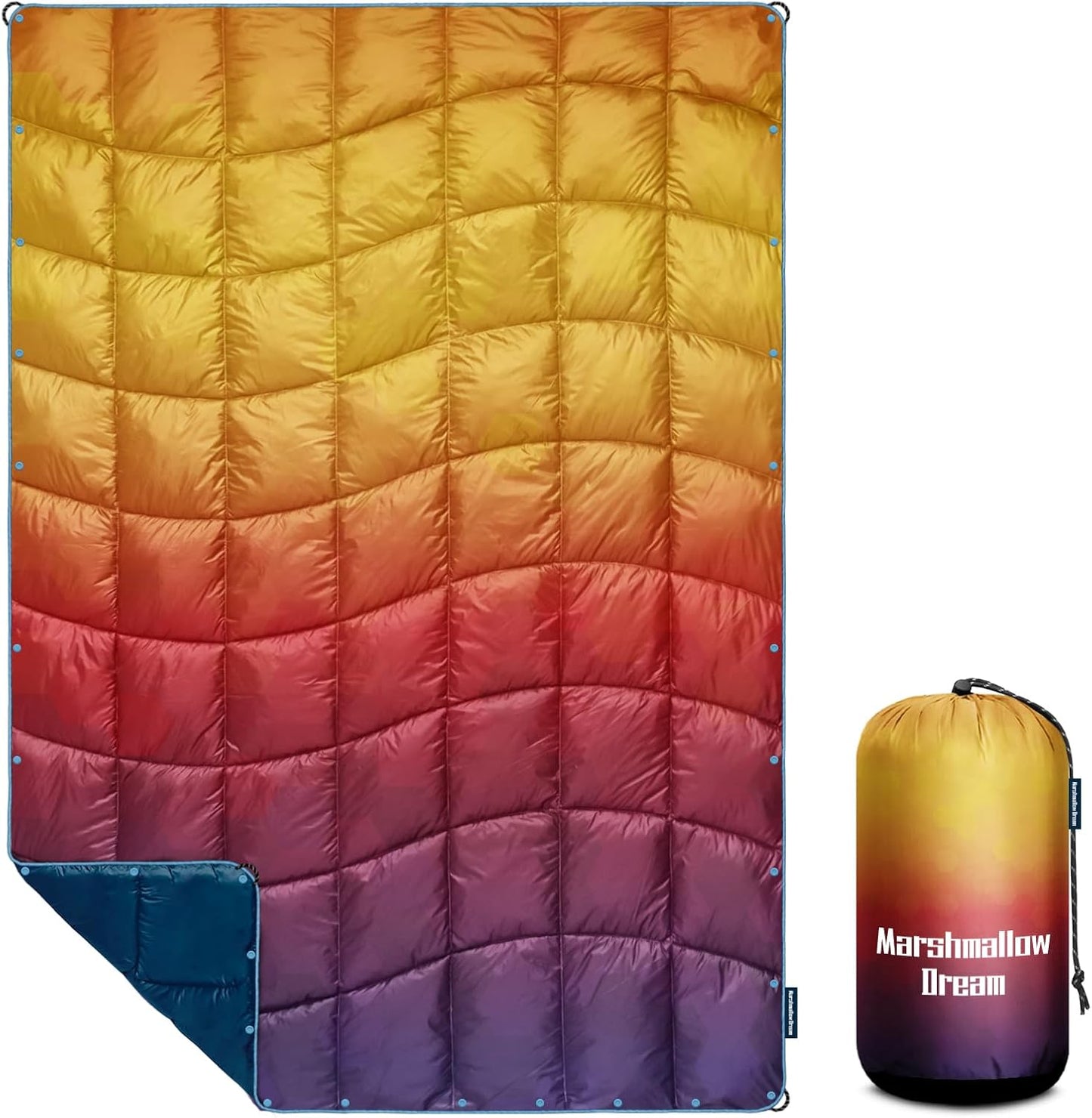 Camping Blanket, Puffy Down Alternative Blanket Lightweight Windproof for Outdoors,Hiking, Backpacking,Beach,Car,Picnic,Stadium