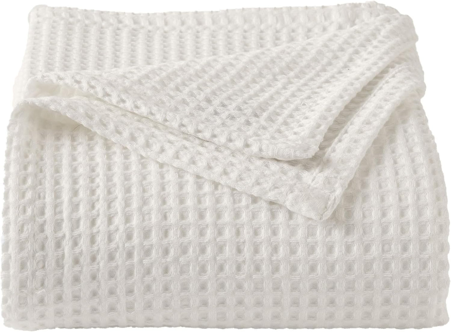 100% Cotton Waffle Weave Bed Blanket | Soft, Breathable, and Lightweight Blanket for All-Season | Perfect for Layering | Brielle Collection (King, Burnt Orange)