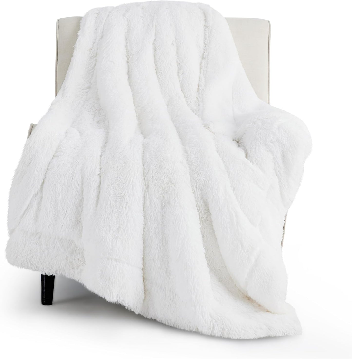 Bedsure Fluffy Fuzzy Throw Blanket Gifts for Women, Soft Cozy Plush Faux Fur Throw Blanket for Couch Bed, Minky Thick Warm Sherpa Fleece Fall Grey Room Decor Men Gifts Teenage Girls Teen Boys Mom Dad