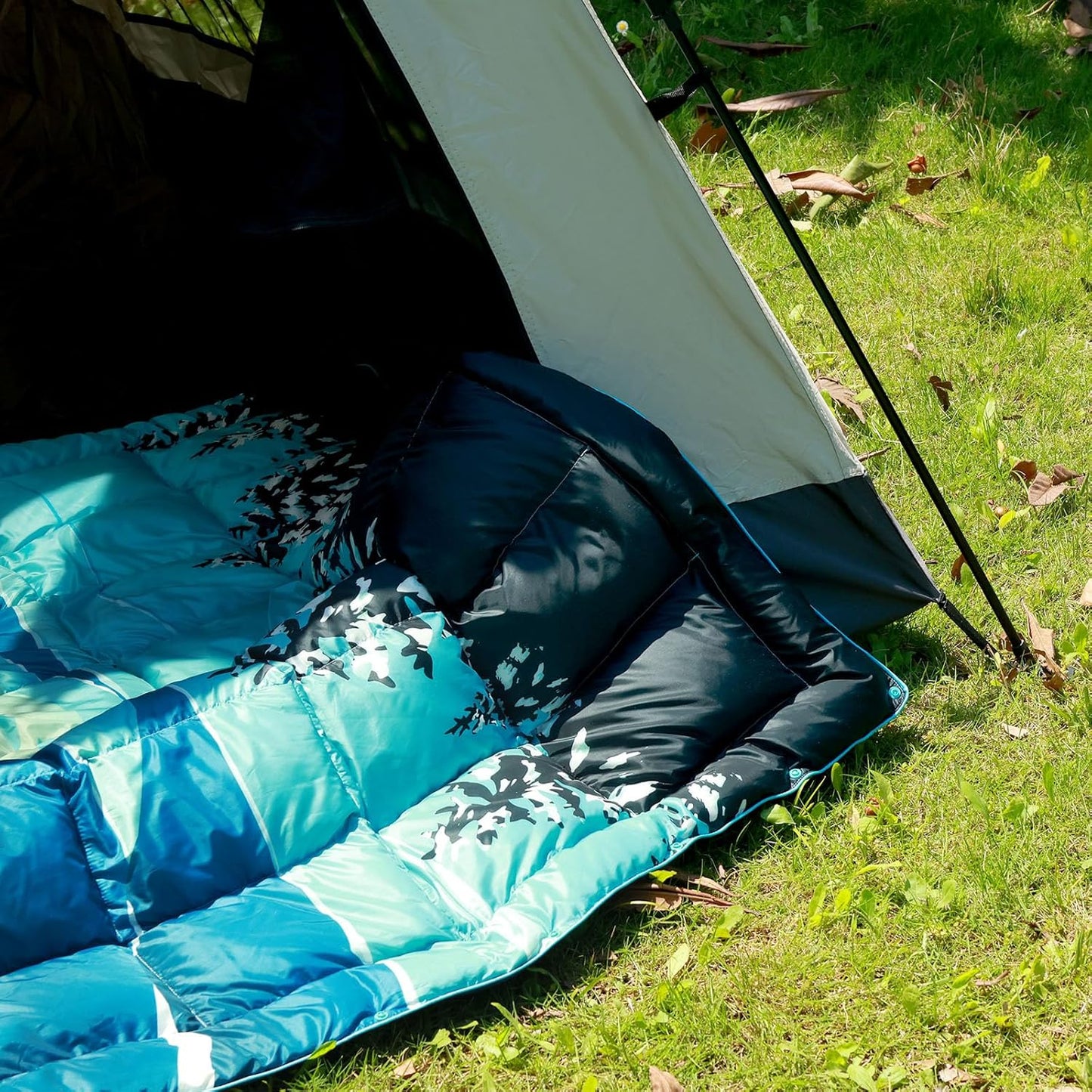 Down Camping Blanket,Warm Puffy Lightweight Camp Blanket Outdoor Travel Quilt for Sleep,Stadium, Hiking & Festivals | Water Resistant, Packable & Compact