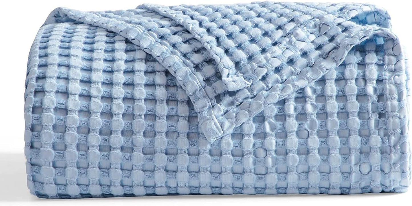 Bedsure Cooling Cotton Waffle King Size Blanket - Lightweight Breathable Summer Blanket of Rayon Derived from Bamboo for Hot Sleepers, Luxury Throws for Bed, Couch and Sofa, Taupe, 104x90 Inches