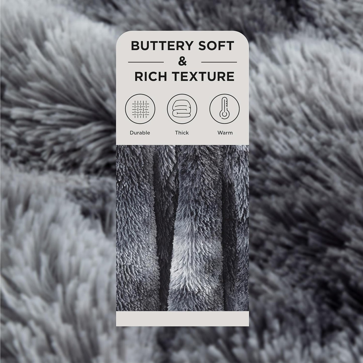 Bedsure Fluffy Fuzzy Throw Blanket Gifts for Women, Soft Cozy Plush Faux Fur Throw Blanket for Couch Bed, Minky Thick Warm Sherpa Fleece Fall Grey Room Decor Men Gifts Teenage Girls Teen Boys Mom Dad