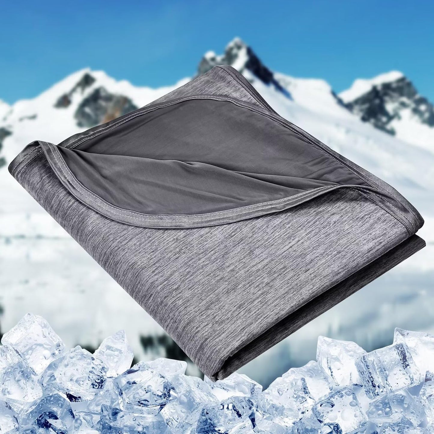 HOMFINE Cooling Blankets for Hot Sleepers - Summer Blanket Thin Lightweight Breathable Soft Double Side Enhanced Cooling for Bed Couch Sofa, Keep Cool for Night Sweats (Grey, 60 x 80 inches)