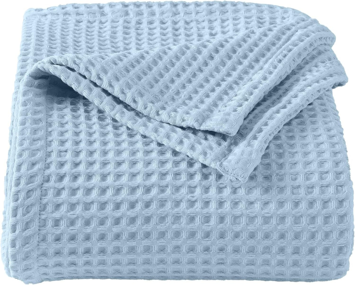 100% Cotton Waffle Weave Bed Blanket | Soft, Breathable, and Lightweight Blanket for All-Season | Perfect for Layering | Brielle Collection (King, Burnt Orange)