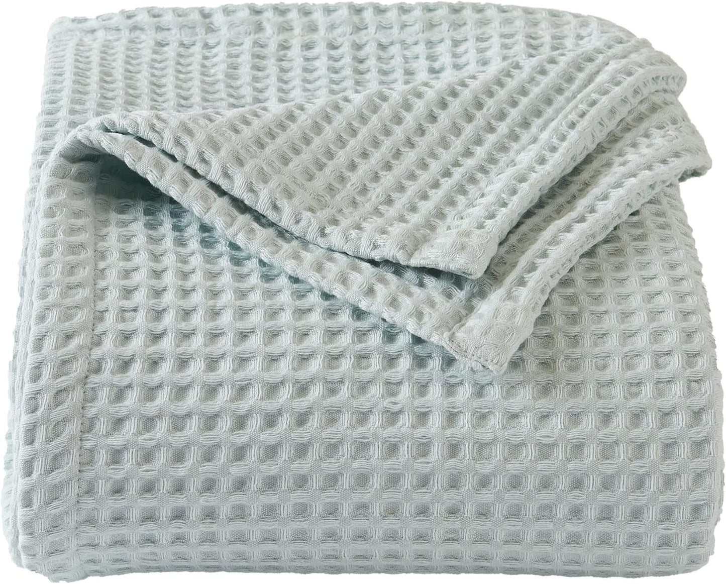 100% Cotton Waffle Weave Bed Blanket | Soft, Breathable, and Lightweight Blanket for All-Season | Perfect for Layering | Brielle Collection (King, Burnt Orange)