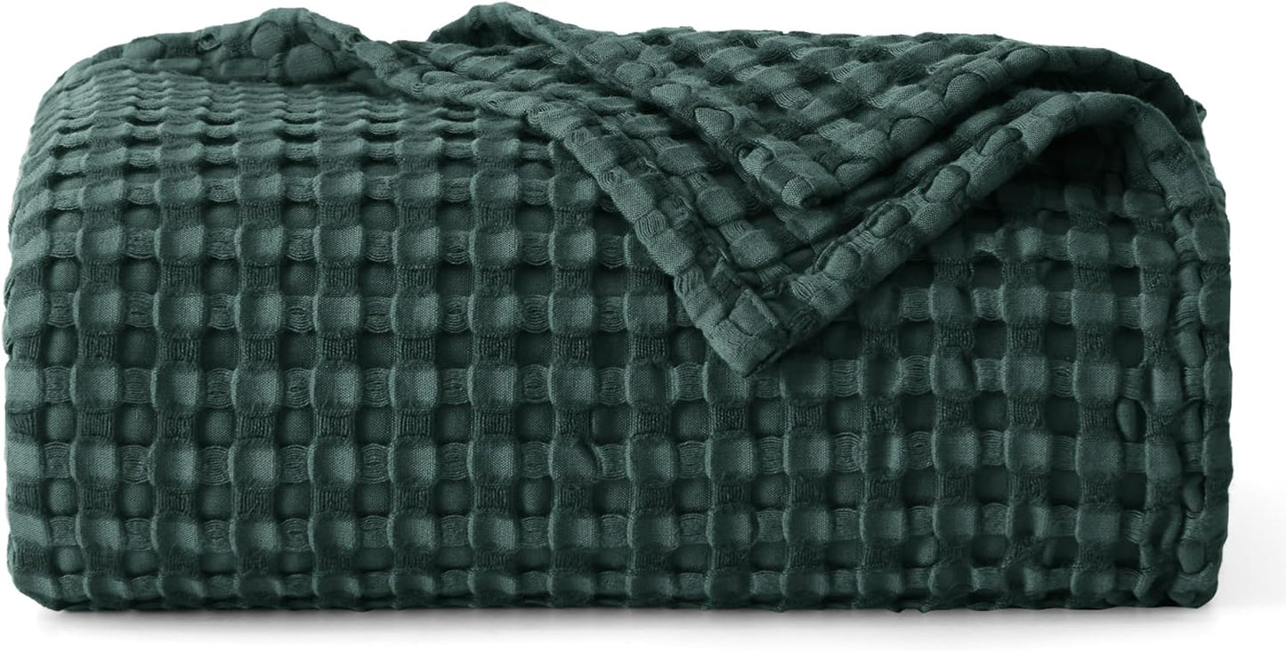 Bedsure Cooling Cotton Waffle King Size Blanket - Lightweight Breathable Summer Blanket of Rayon Derived from Bamboo for Hot Sleepers, Luxury Throws for Bed, Couch and Sofa, Taupe, 104x90 Inches