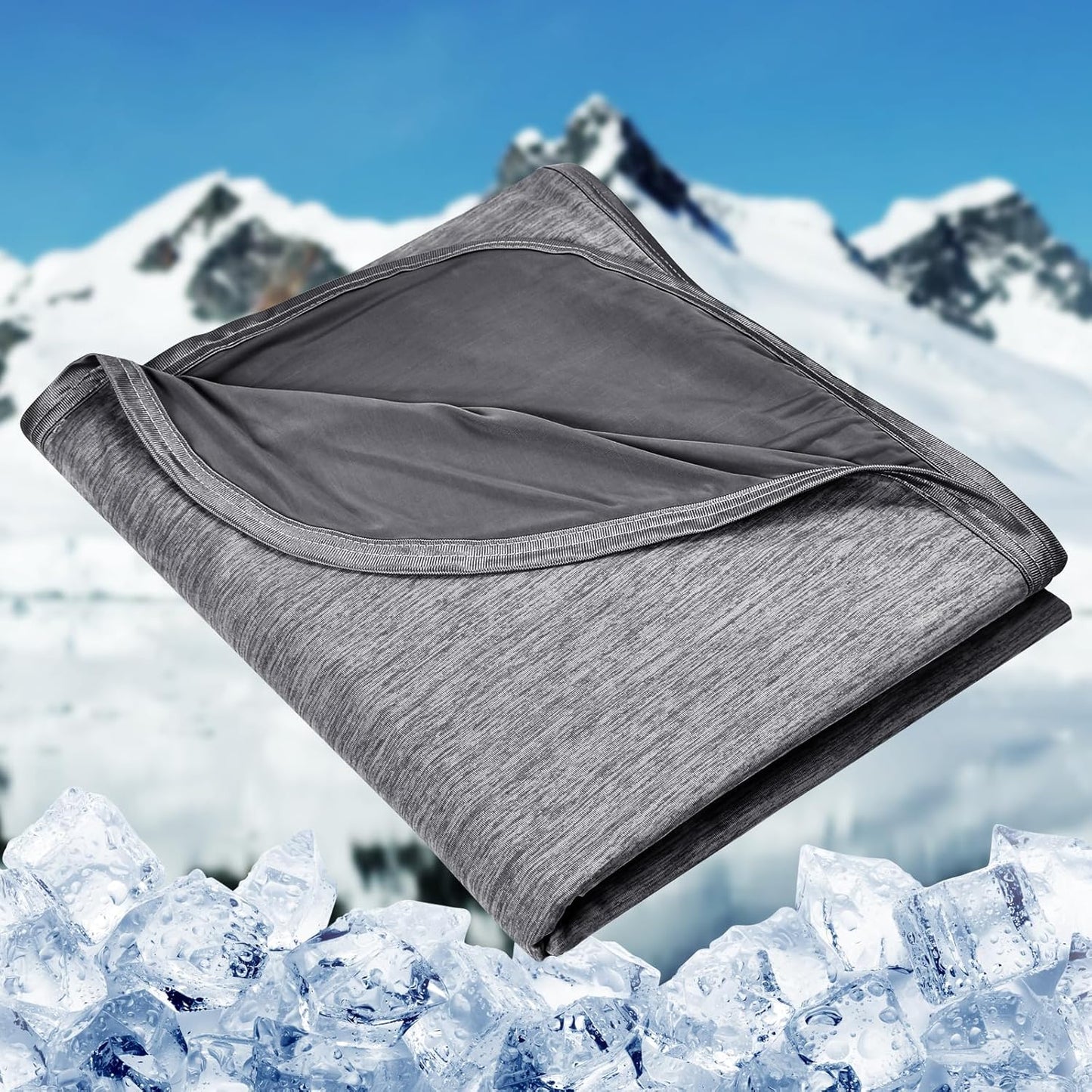 HOMFINE Cooling Blankets for Hot Sleepers - Summer Blanket Thin Lightweight Breathable Soft Double Side Enhanced Cooling for Bed Couch Sofa, Keep Cool for Night Sweats (Grey, 60 x 80 inches)