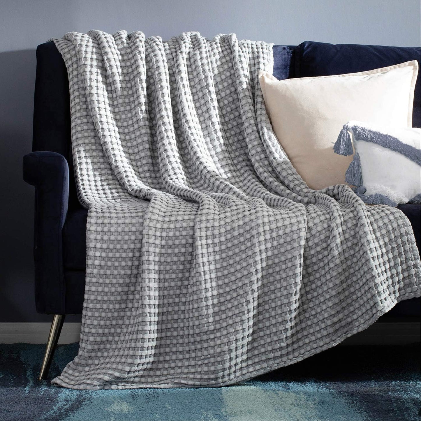 Bedsure Cooling Cotton Waffle King Size Blanket - Lightweight Breathable Summer Blanket of Rayon Derived from Bamboo for Hot Sleepers, Luxury Throws for Bed, Couch and Sofa, Taupe, 104x90 Inches