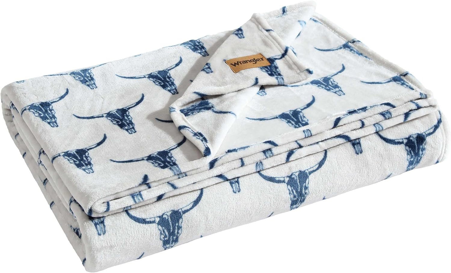 Wrangler - King Blanket, Ultra Soft Plush Fleece Bedding, Yellowstone Inspired, Luxuriously Soft Bedding for Bed or Couch (Westin Blue, King)