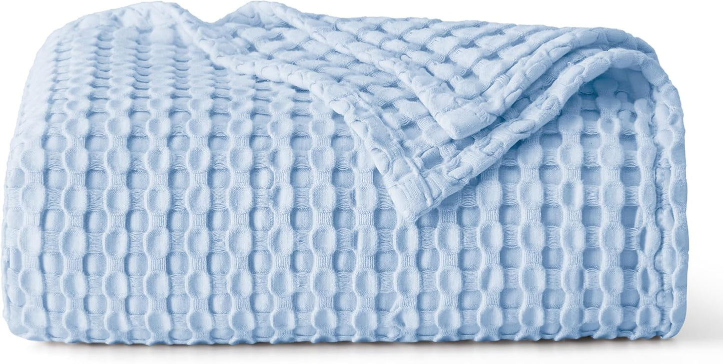 Bedsure Cooling Cotton Waffle King Size Blanket - Lightweight Breathable Summer Blanket of Rayon Derived from Bamboo for Hot Sleepers, Luxury Throws for Bed, Couch and Sofa, Taupe, 104x90 Inches