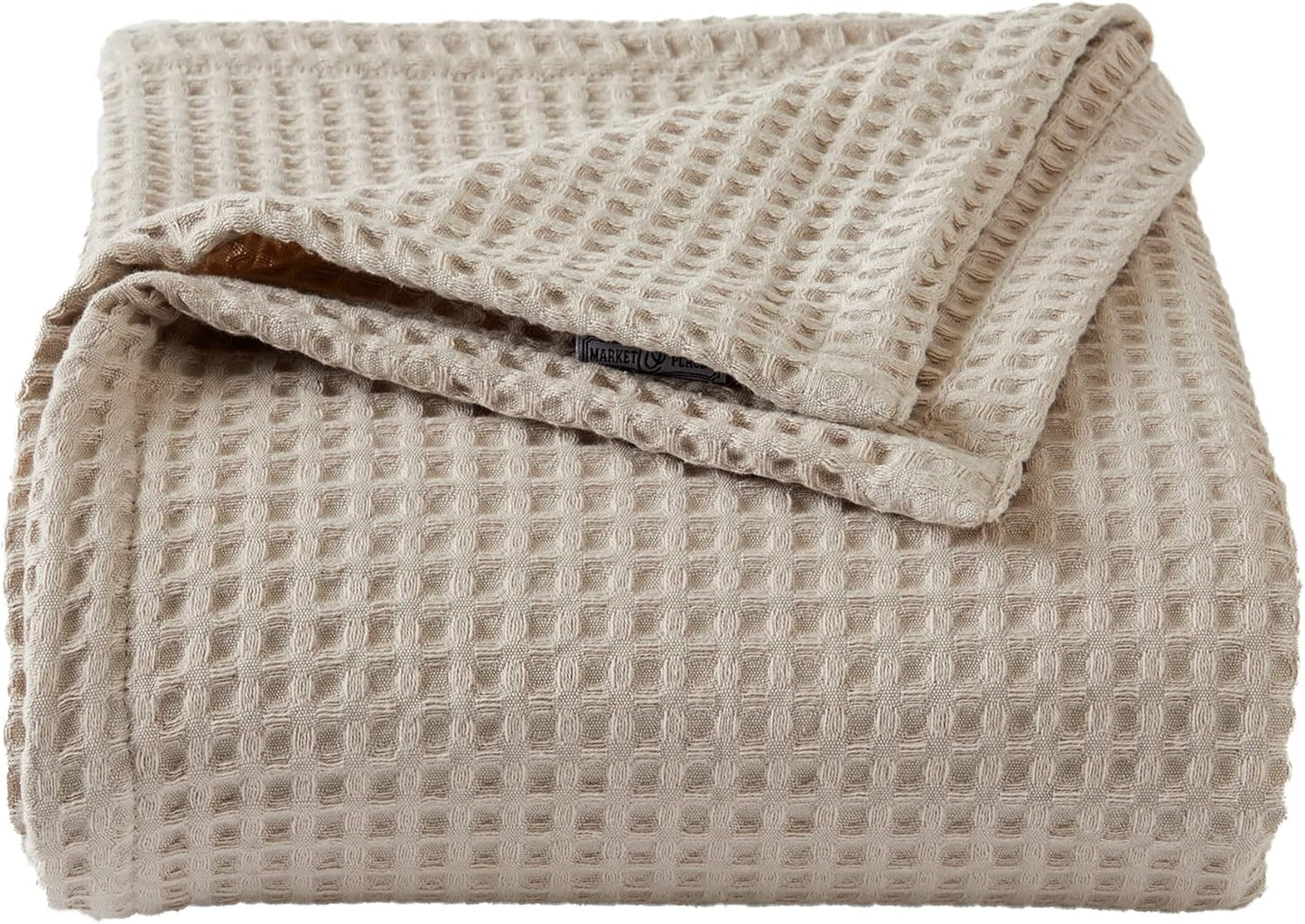 100% Cotton Waffle Weave Bed Blanket | Soft, Breathable, and Lightweight Blanket for All-Season | Perfect for Layering | Brielle Collection (King, Burnt Orange)