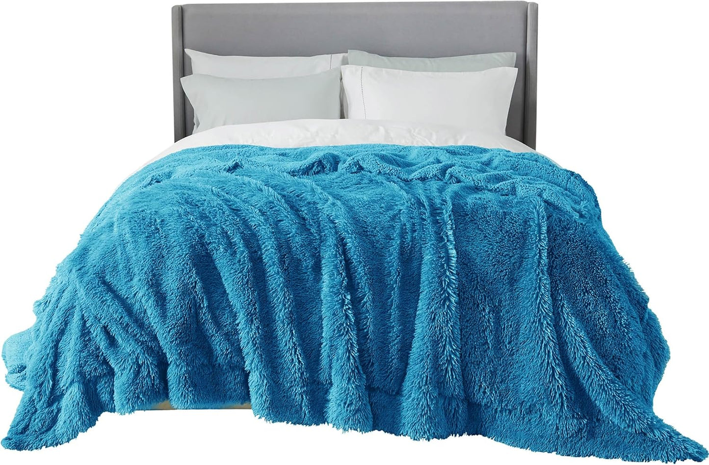 Bedsure Fluffy Fuzzy Throw Blanket Gifts for Women, Soft Cozy Plush Faux Fur Throw Blanket for Couch Bed, Minky Thick Warm Sherpa Fleece Fall Grey Room Decor Men Gifts Teenage Girls Teen Boys Mom Dad