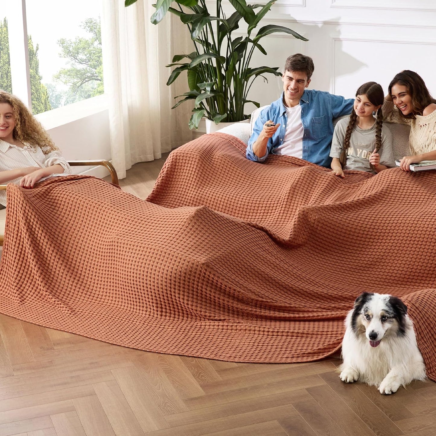 Bedsure Cooling Cotton Waffle King Size Blanket - Lightweight Breathable Summer Blanket of Rayon Derived from Bamboo for Hot Sleepers, Luxury Throws for Bed, Couch and Sofa, Taupe, 104x90 Inches