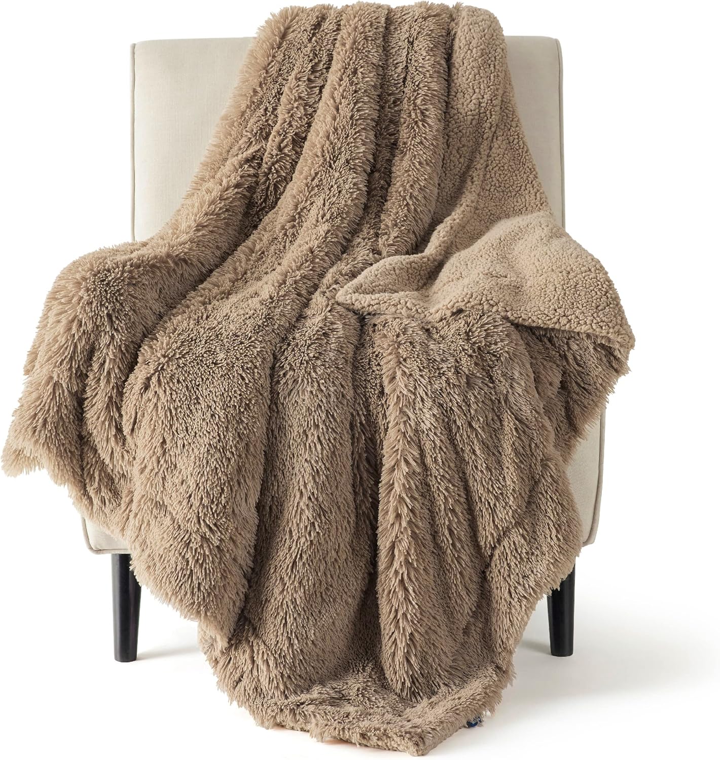 Bedsure Fluffy Fuzzy Throw Blanket Gifts for Women, Soft Cozy Plush Faux Fur Throw Blanket for Couch Bed, Minky Thick Warm Sherpa Fleece Fall Grey Room Decor Men Gifts Teenage Girls Teen Boys Mom Dad
