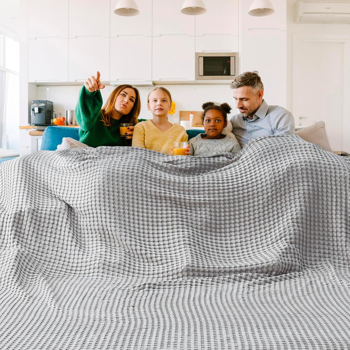 Bedsure Cooling Cotton Waffle King Size Blanket - Lightweight Breathable Summer Blanket of Rayon Derived from Bamboo for Hot Sleepers, Luxury Throws for Bed, Couch and Sofa, Taupe, 104x90 Inches